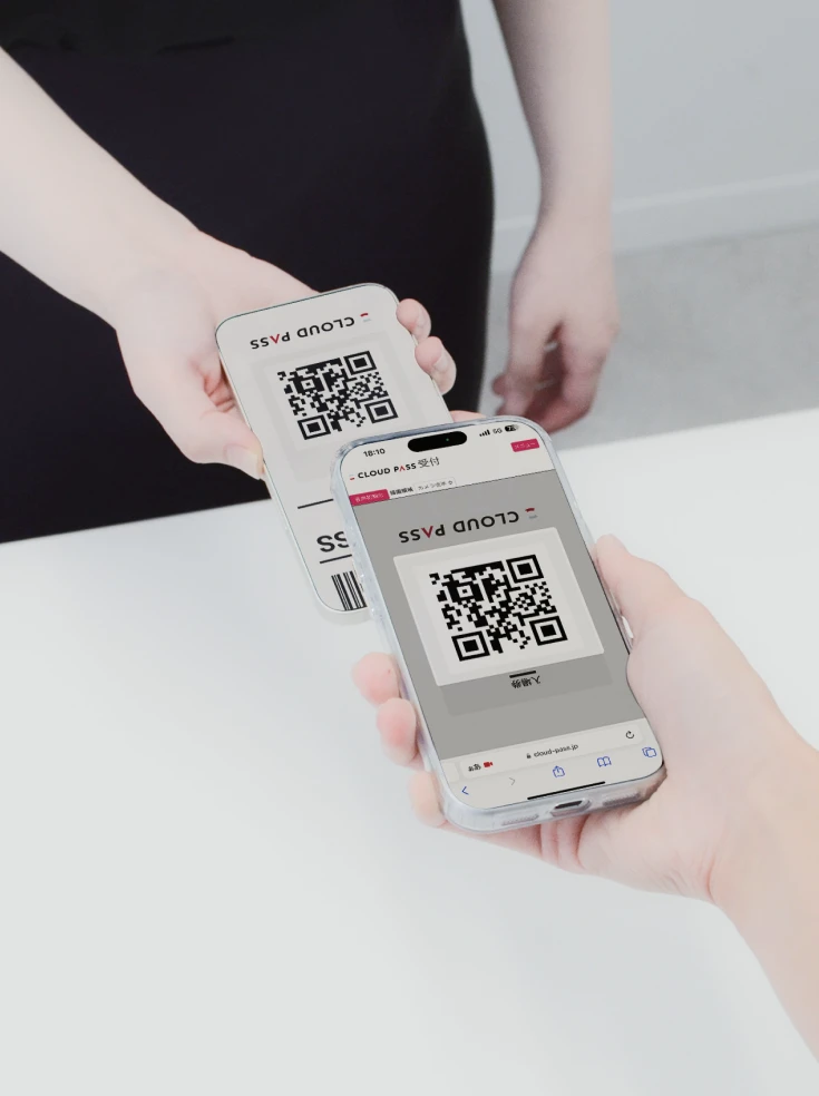 スマートフォンとチケットでの入場受付
